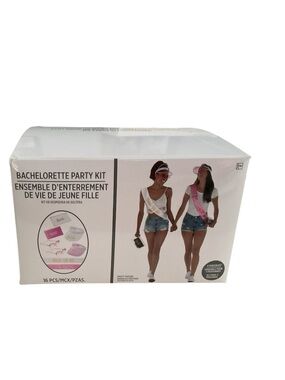 Amscan Bachelorette Party Kit - White and Pink Sashes with Accessories NWT